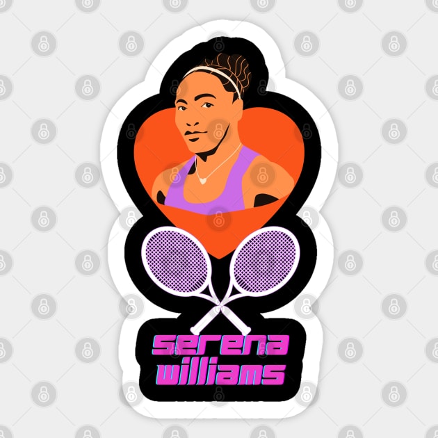 Serena Williams t-shirt. Sticker by El Rey 